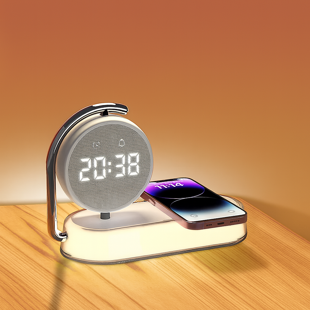 Draadloze Oplader met LED Klok