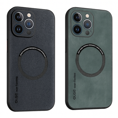 Premium MagSafe‑compatibele Leren iPhone‑case